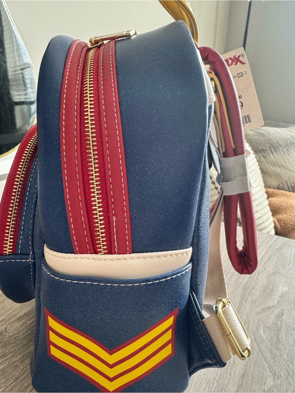 Loungefly Navy Blue Red 'Sgt. Peppers Lonely Hearts Club Band' Mini Backpack - Picture 4 of 5